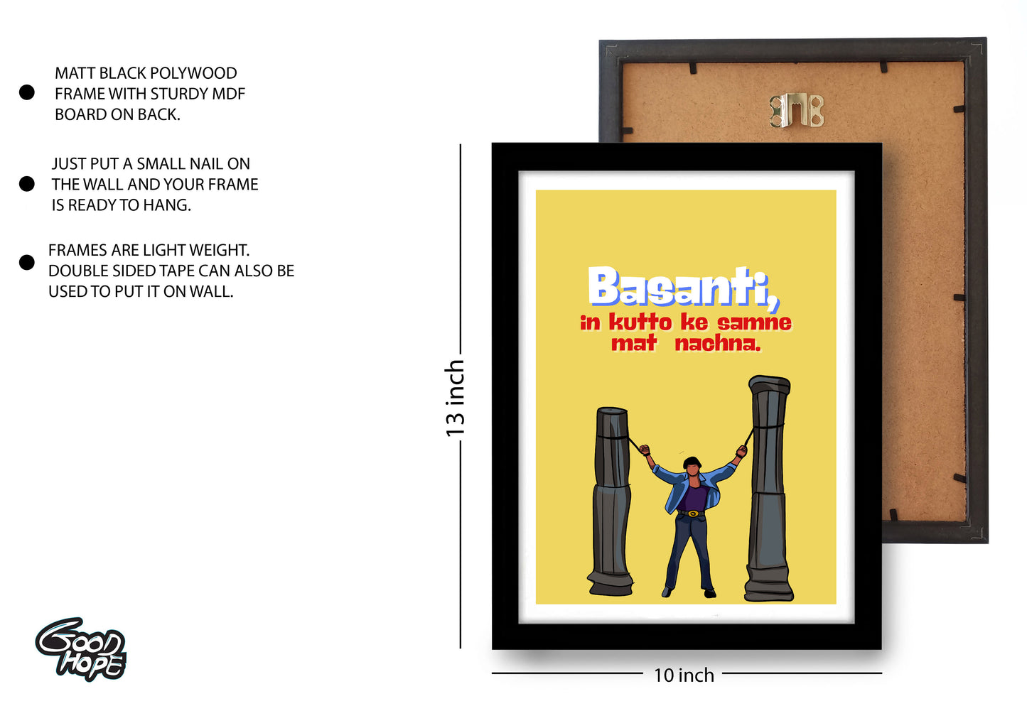 Sholay Movie Basanti Funny Artwork Bollywood | Poster | Frame | Canvas