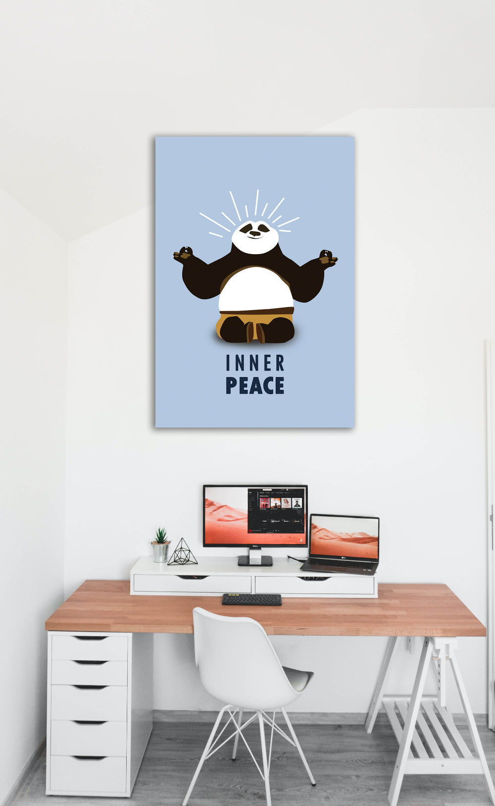 Inner Peace Art work Frame Poster Quote Wall Art Decor Photo Frames Poster Canvas For Bedroom Living Room Decoration Home Office wall Poster Gift