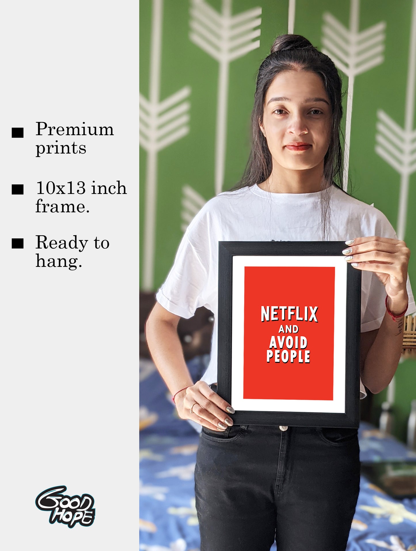 Good Hope Netflix Quote framed Poster Acrylic Glass For Room & Office (10 Inch X 13 Inch, Multicolor)
