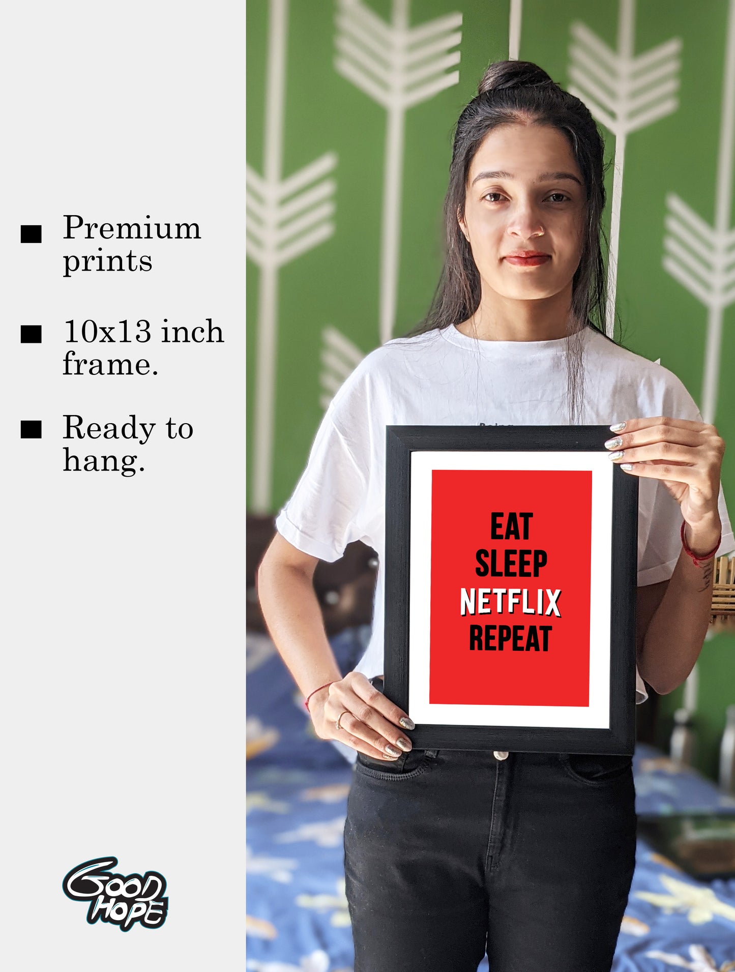 Good Hope Netflix Quote framed Poster Acrylic Glass For Room & Office (10 Inch X 13 Inch, Multicolor)