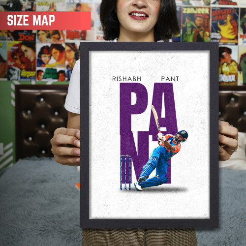 Cricketer Rishabh Pant Poster Cricket Players Motivational Poster, Players Photo posters For wall decor, room decoration home bedroom living room Paintings Hostel Frame | Frames | Framed