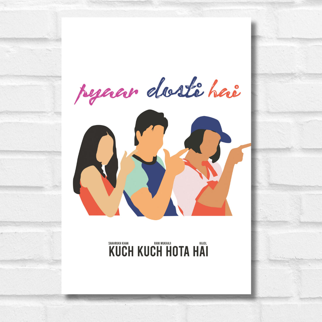 KUCH KUCH HOTA HAI MOVIE QUOTE POSTER SHAHRUKH KHAN KAJOL RANI MUKHERJEE MOVIE