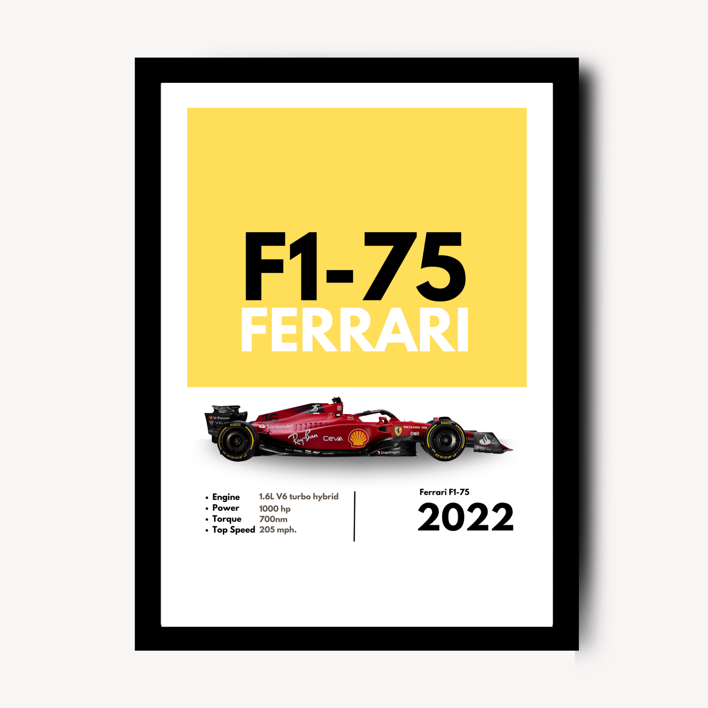 Ferrari F1-75 Supercar Artwork