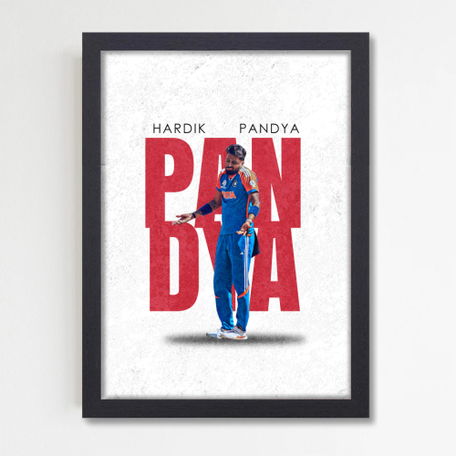 Cricketer Hardik Pandya Poster Cricket Players Motivational Poster, Players Photo posters For wall decor, room decoration home bedroom living room Paintings Hostel Frame | Frames | Framed