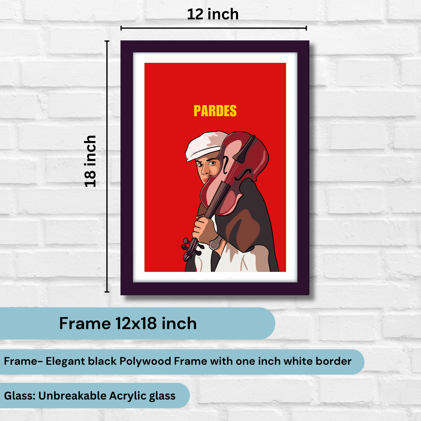 Pardes Movie Shahrukh Khan Artwork Bollywood | Poster | Frame | Canvas