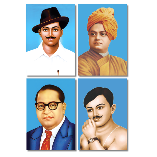 Good Hope (Set Of 4) Bhagat Singh, Azad, Vivekanand, Ambedkar Artwork