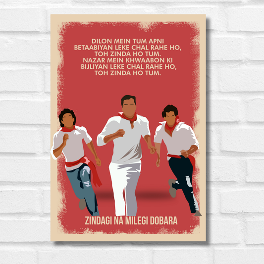 zindagi na milegi dobara movie quote poster motivational quote hrithik roshan  farhan akhtar movie poster