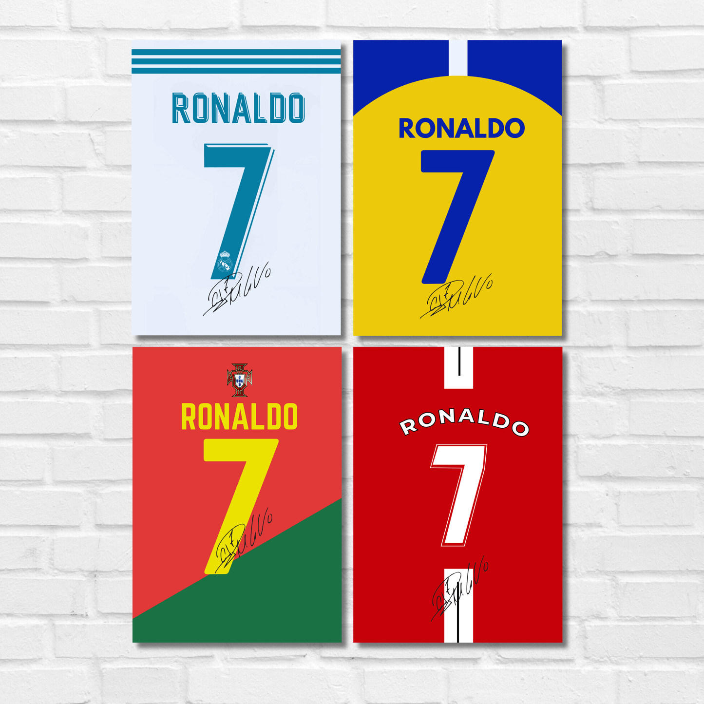 Cristiano Ronaldo Jersey(Set Of 4) Football Artwork