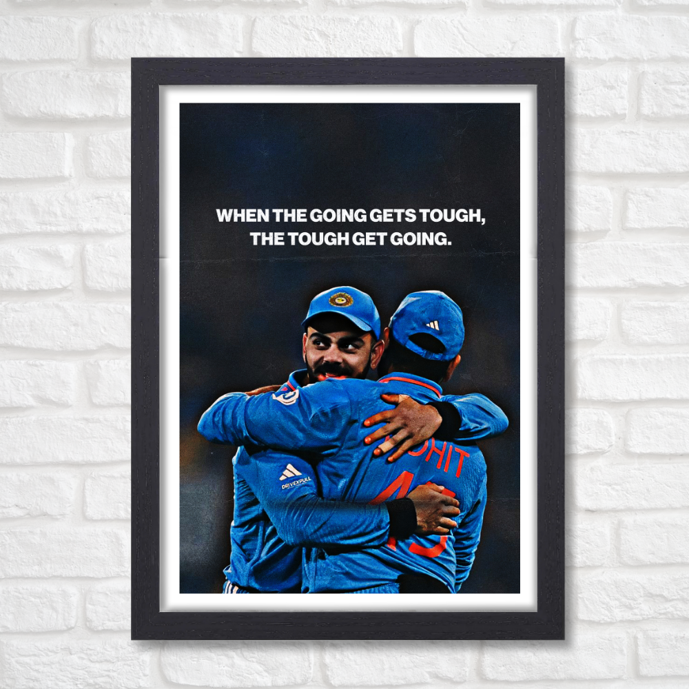 Cricketer Rohit Sharma Virat kohli Poster Cricket Players Motivational Poster, Players Photo posters For wall decor, room decoration home bedroom living room Hostel Photos Frame | Frames | Framed Photo