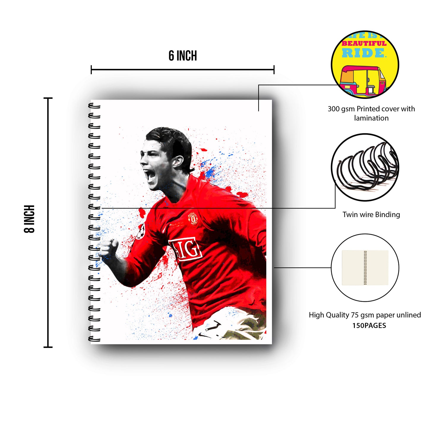 Cristiano Ronaldo Printed Notebook