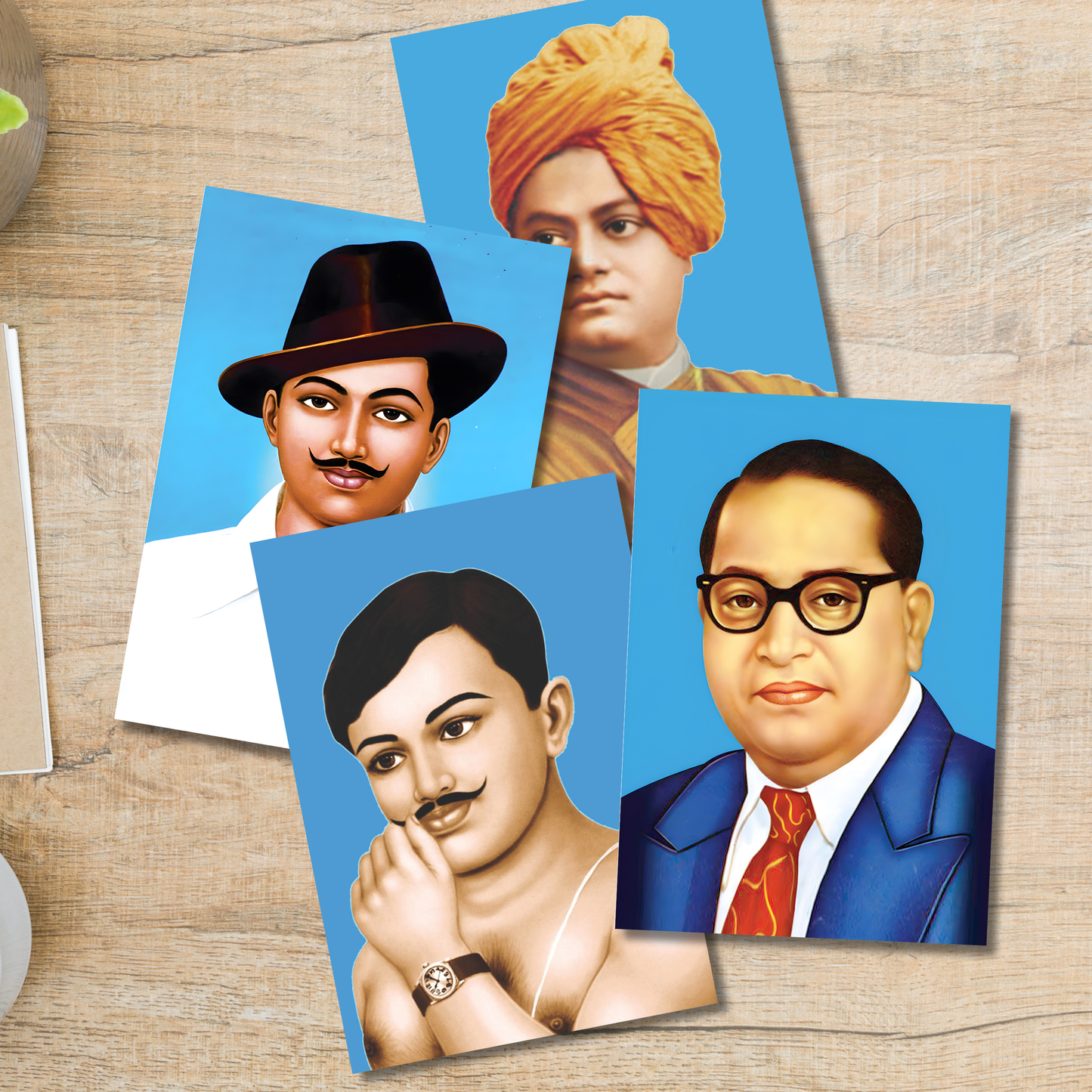 Good Hope (Set Of 4) Bhagat Singh, Azad, Vivekanand, Ambedkar Artwork