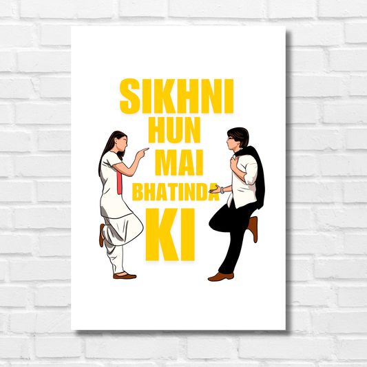 Jab We Met Movie Shahid Kapoor Kareena Artwork Bollywood | Poster | Frame | Canvas