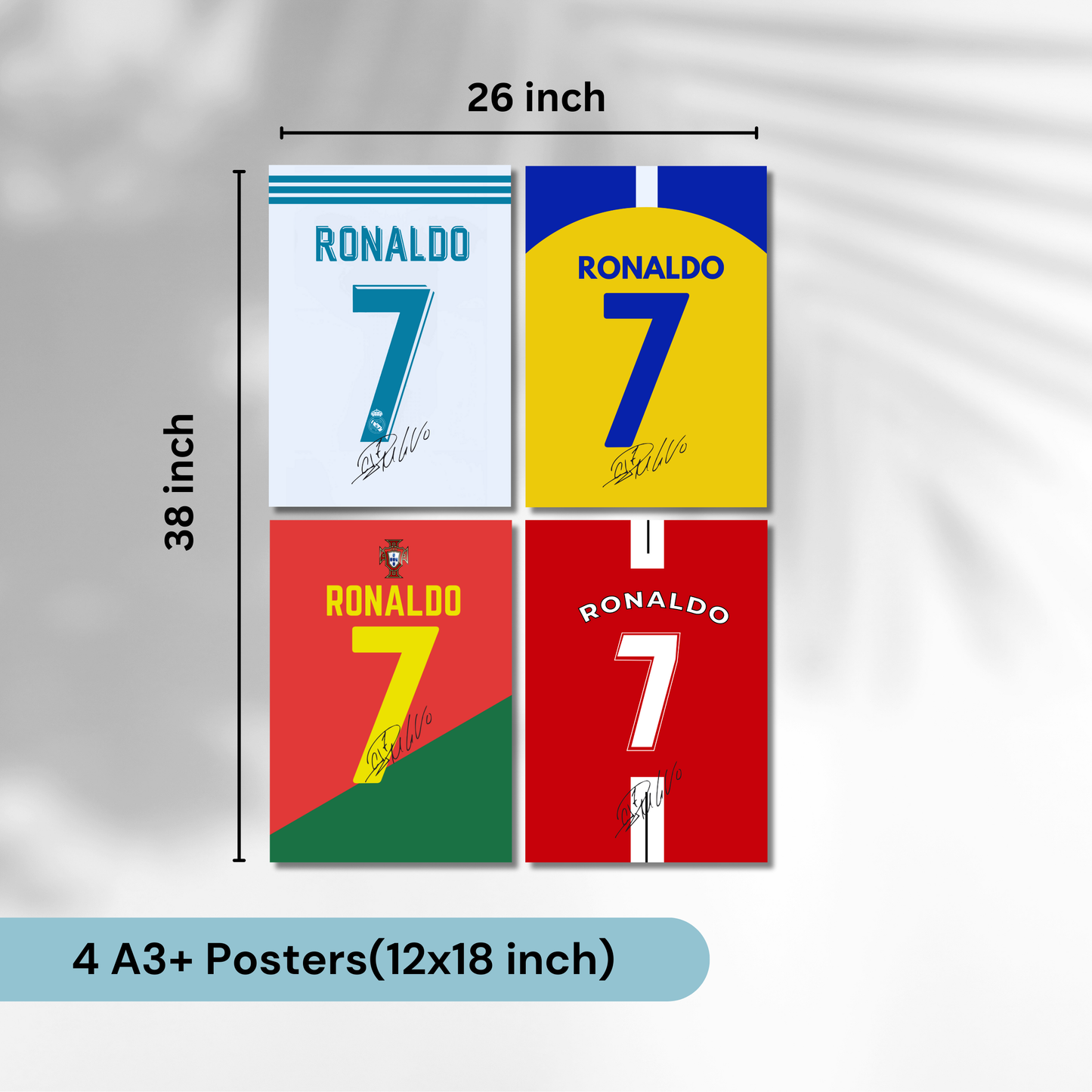 Cristiano Ronaldo Jersey(Set Of 4) Football Artwork