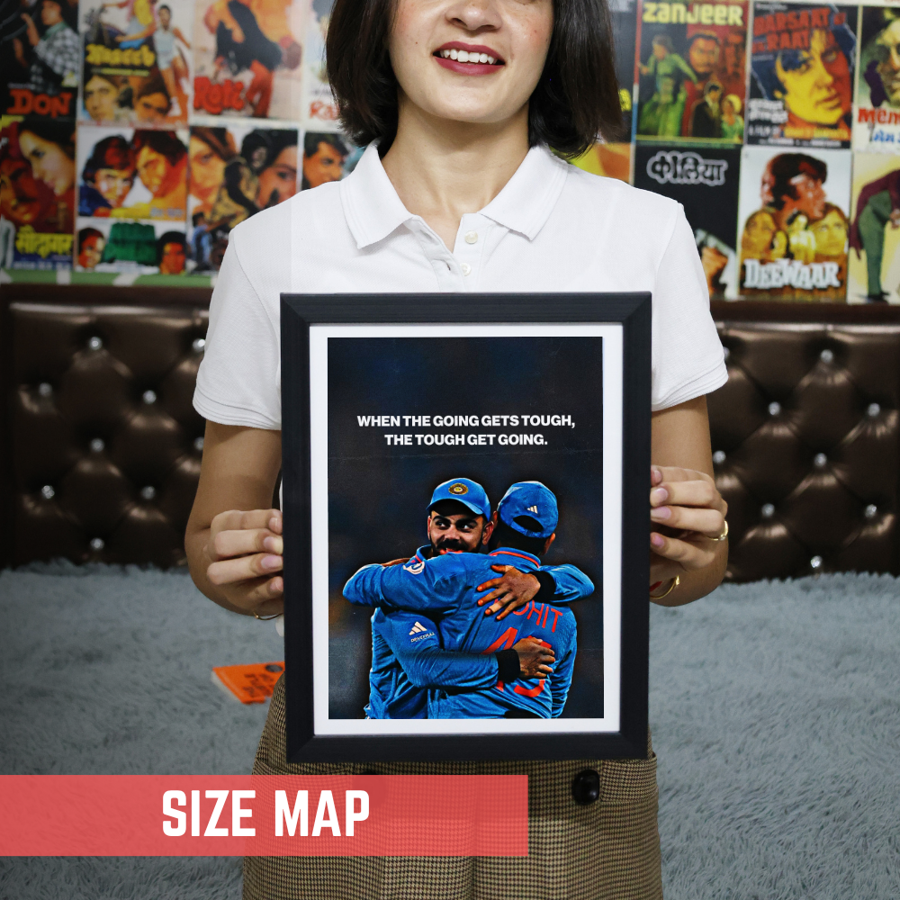 Cricketer Rohit Sharma Virat kohli Poster Cricket Players Motivational Poster, Players Photo posters For wall decor, room decoration home bedroom living room Hostel Photos Frame | Frames | Framed Photo