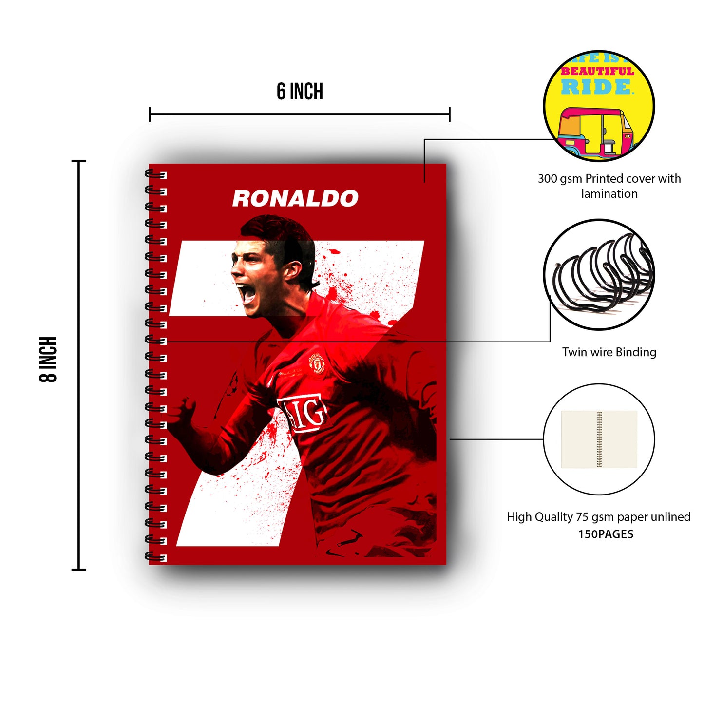 Cristiano Ronaldo Printed Notebook