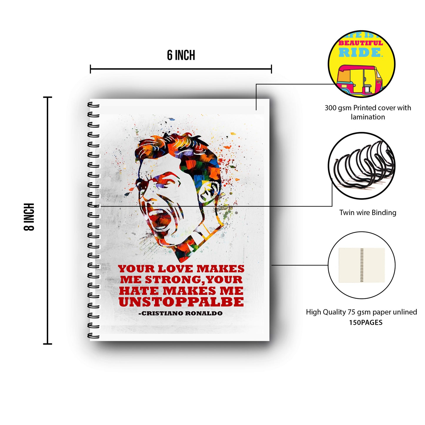 Cristiano Ronaldo Printed Notebook