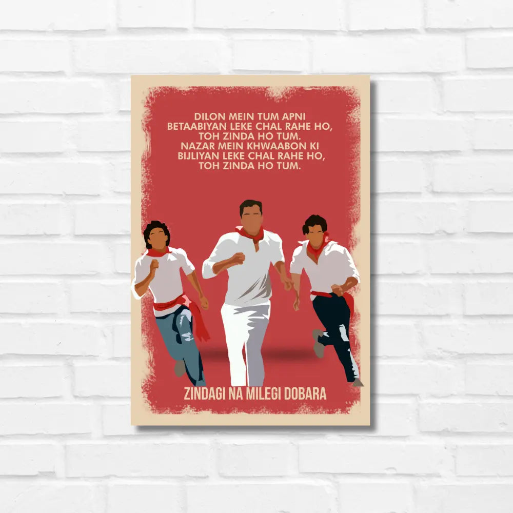 Zindagi Na Milegi Dobara Movie Artwork Bollywood | Poster | Frame | Canvas