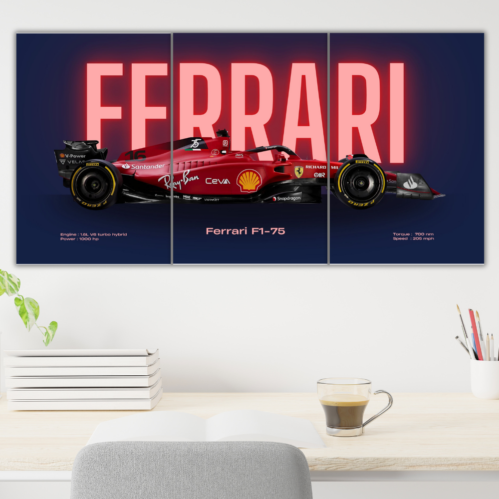 Ferrari Split Posters Set Of 3 For your Desk wall