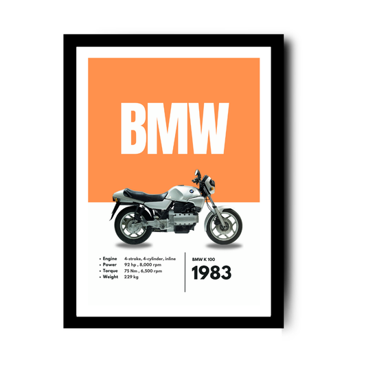 bmw Framed poster showcasing a collection of classic sports vintage bikes, lined up in a retro-inspired design. Vintage classic bikes framed poster featuring retro cycling design with iconic steel frames and timeless style.