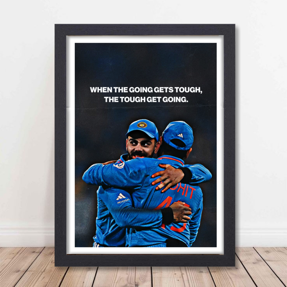 Cricketer Rohit Sharma Virat kohli Poster Cricket Players Motivational Poster, Players Photo posters For wall decor, room decoration home bedroom living room Hostel Photos Frame | Frames | Framed Photo