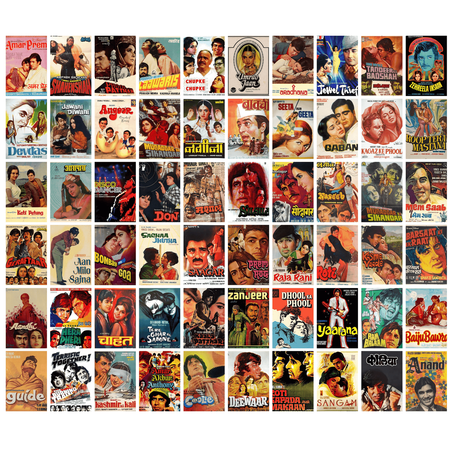 Set of 60 Bollywood Movies Posters A4 A5 A6