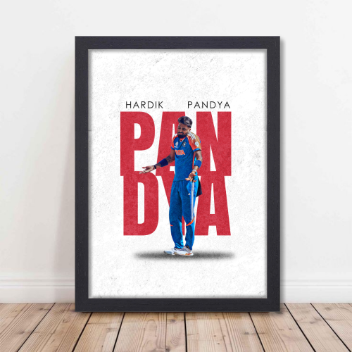 Cricketer Hardik Pandya Poster Cricket Players Motivational Poster, Players Photo posters For wall decor, room decoration home bedroom living room Paintings Hostel Frame | Frames | Framed