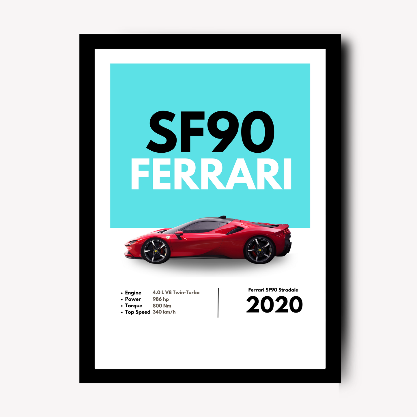 Ferrari SF90 Supercar Artwork