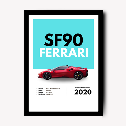 Ferrari SF90 Supercar Artwork