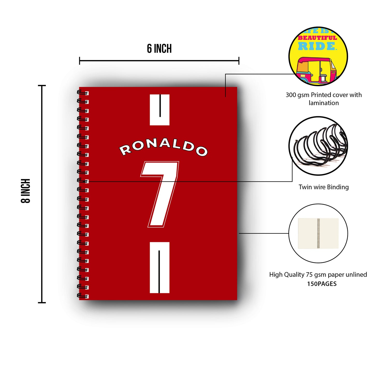 Cristiano Ronaldo Printed Notebook