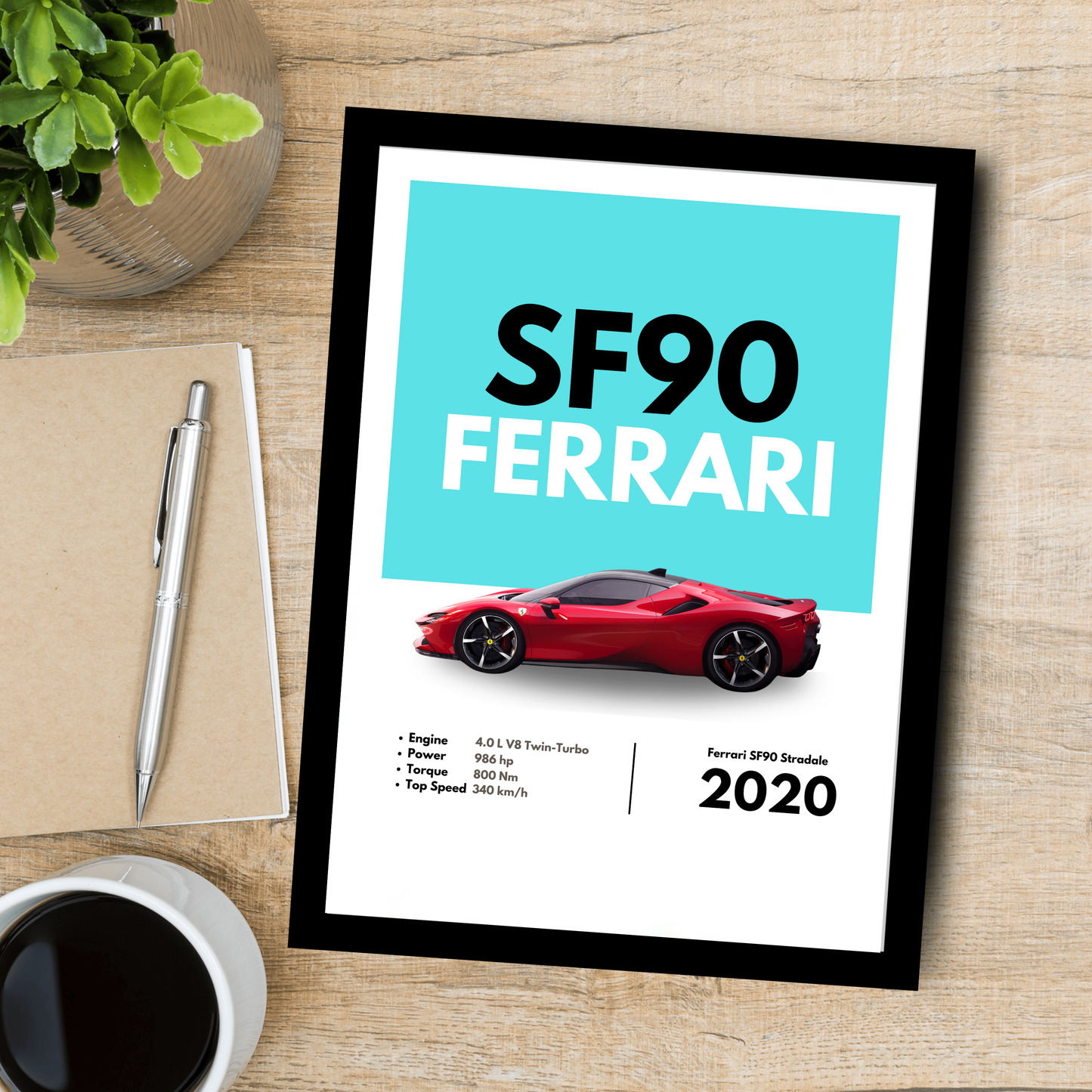 Ferrari SF90 Supercar Artwork