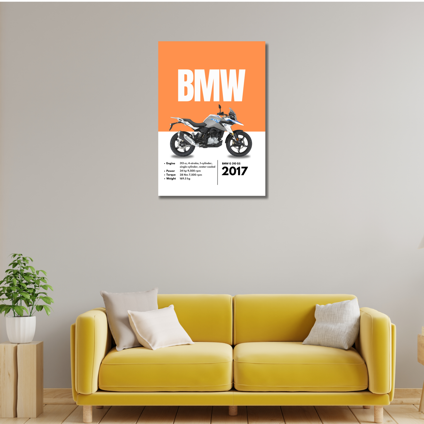 BMW G310S Superbikes Bikes Artwork Poster| Frame |Canvas | Vintage | Classic | Sports