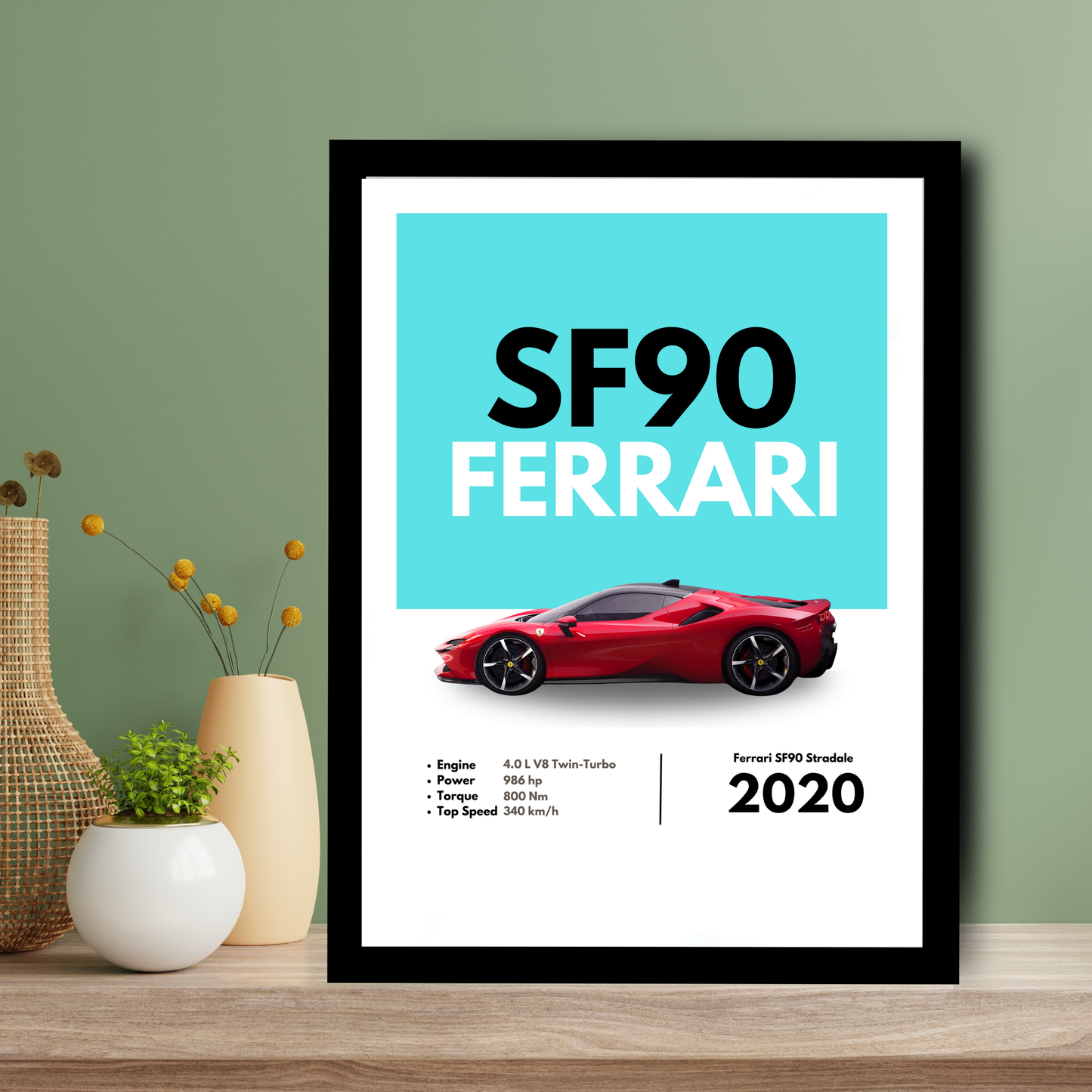 Ferrari SF90 Supercar Artwork