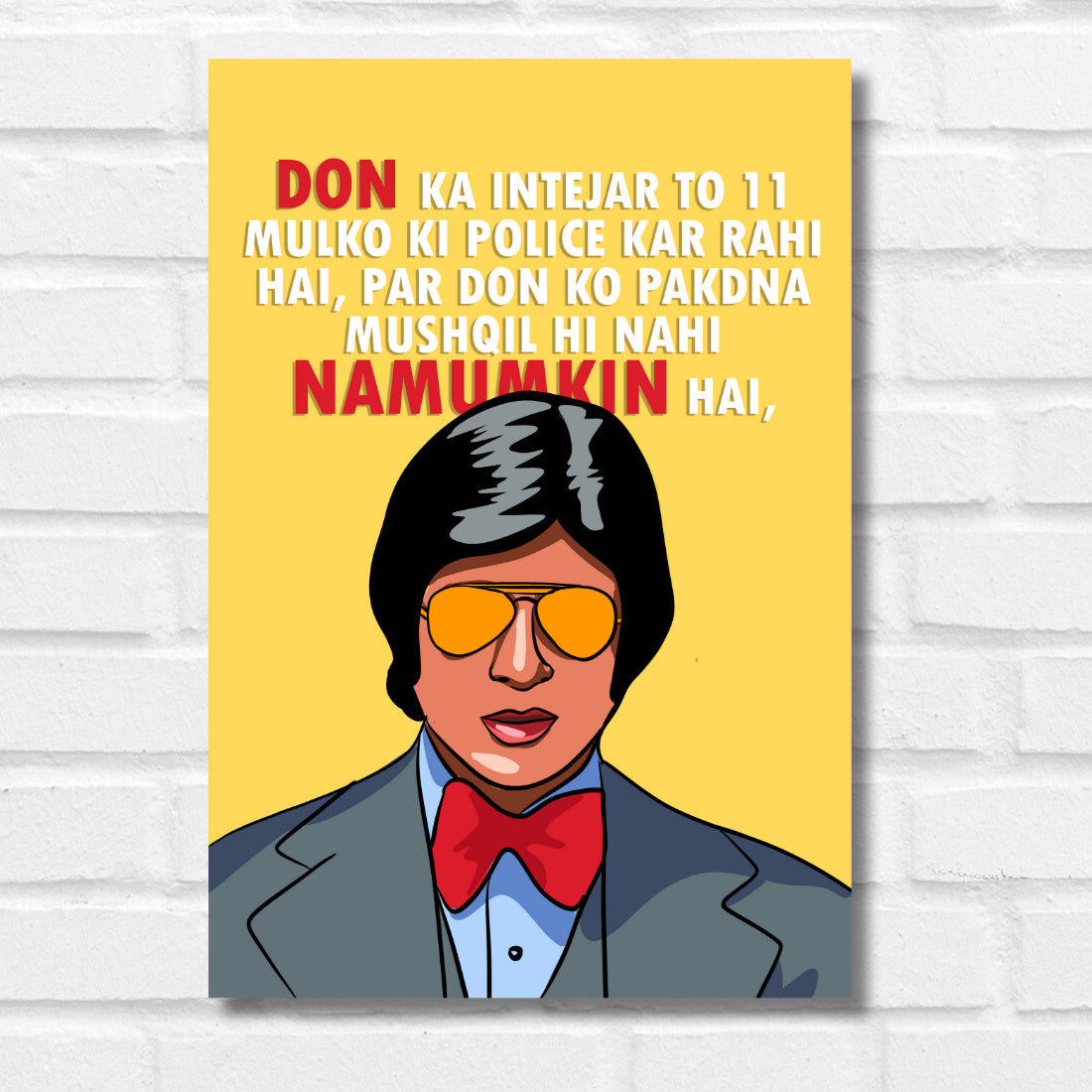 DON MOVIE QUOTE  POSTER AMITABH BACHCHAN POSTER CLASSIC MOVIE POSTER BOLLYWOOD MOVIE POSTER