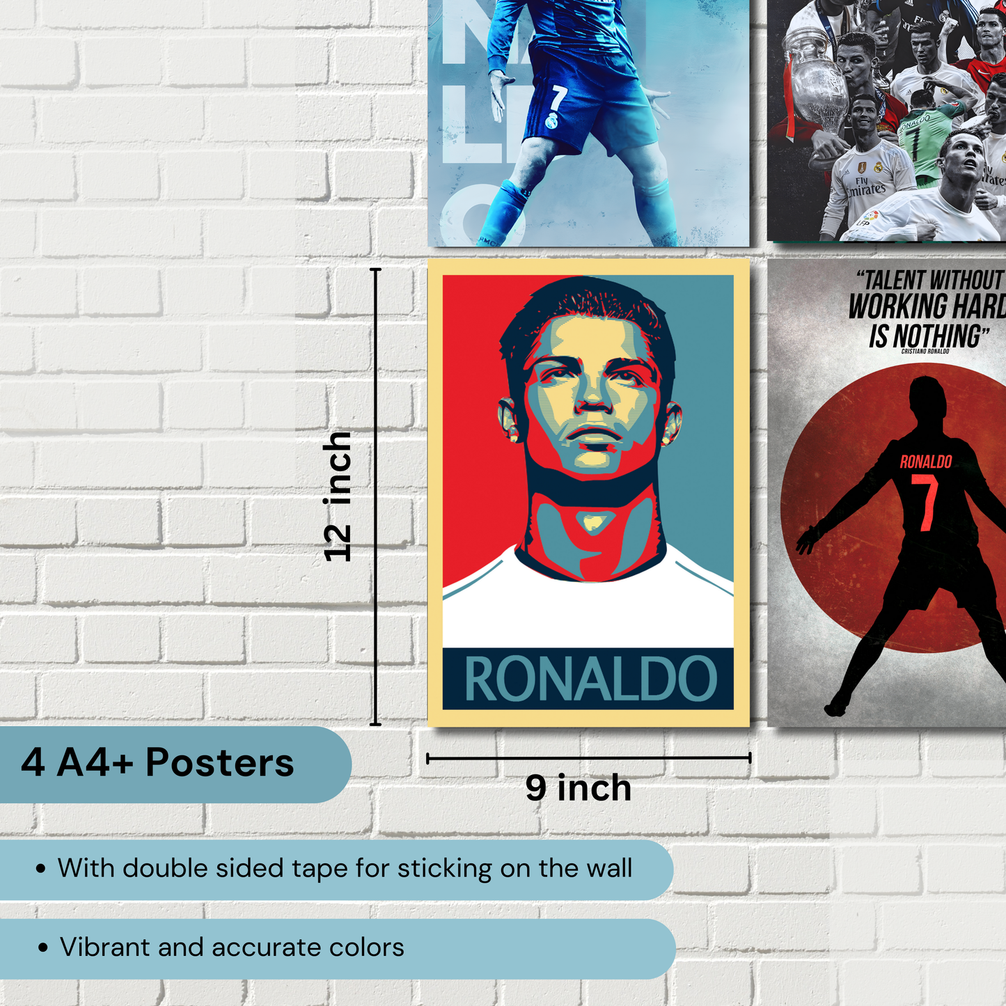 Cristiano Ronaldo(Set Of 4) Football Artwork