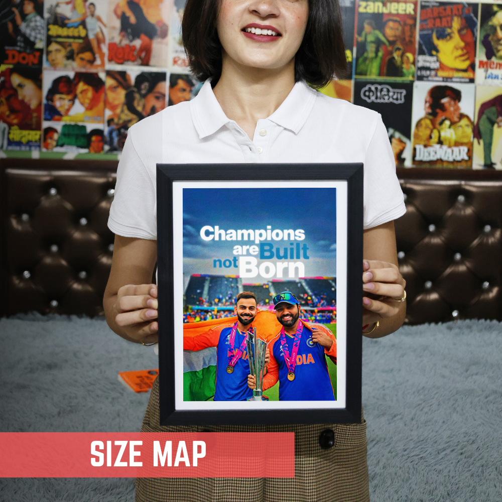 Cricketer Rohit Sharma Virat kohli Poster Cricket Players Motivational Poster, Players Photo posters For wall decor, room decoration home bedroom living room Hostel Photos Frame | Frames | Framed Photo