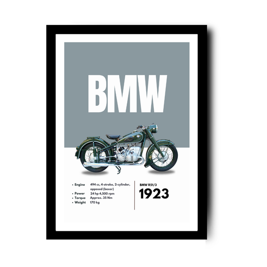 Framed poster showcasing a collection of classic sports vintage bikes, lined up in a retro-inspired design. Vintage classic bikes framed poster featuring retro cycling design with iconic steel frame and timeless style
