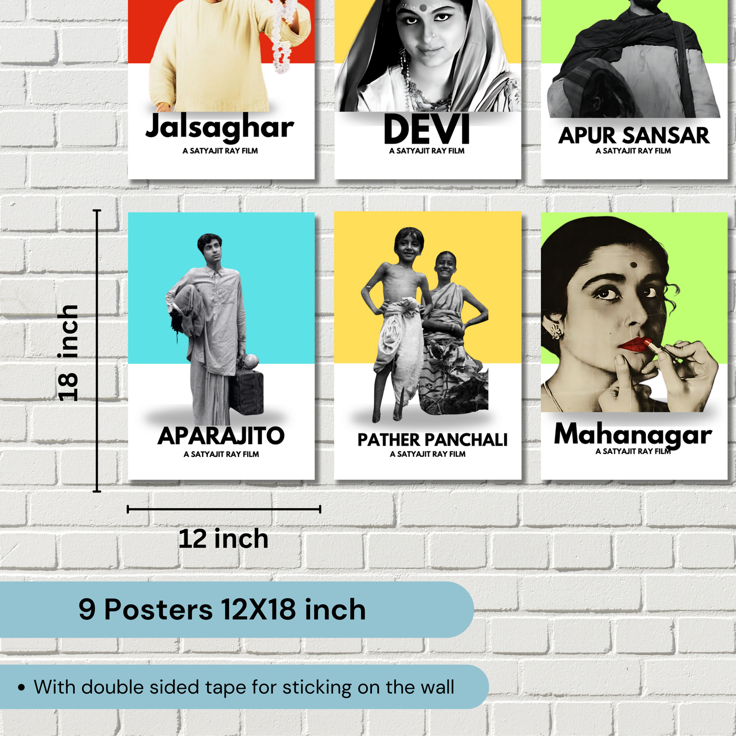 GOOD HOPE Satyajit Ray Movies Poster (set of 9) Classic Movies Pop Artwork