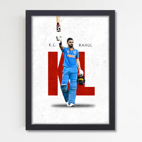 Cricketer Kl Rahul Poster Cricket Players Motivational Poster, Players Photo posters For wall decor, room decoration home bedroom living room Paintings Hostel Frame | Frames | Framed