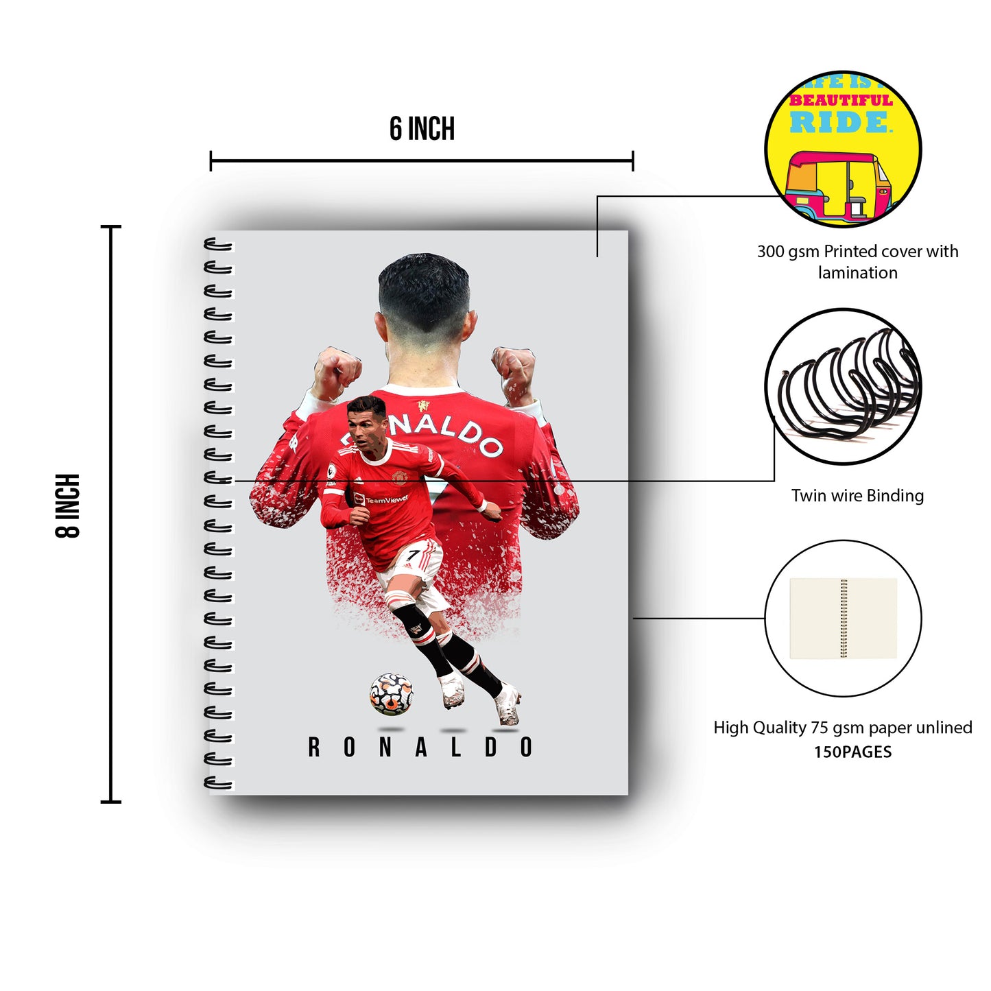 Cristiano Ronaldo Printed Notebook