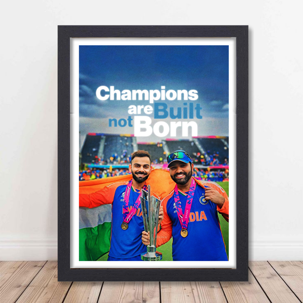 Cricketer Rohit Sharma Virat kohli Poster Cricket Players Motivational Poster, Players Photo posters For wall decor, room decoration home bedroom living room Hostel Photos Frame | Frames | Framed Photo