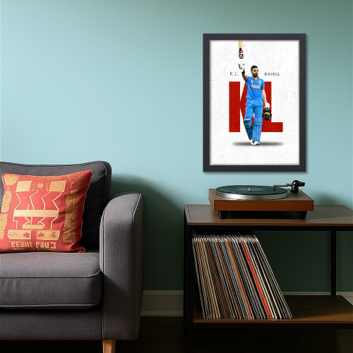 Cricketer Kl Rahul Poster Cricket Players Motivational Poster, Players Photo posters For wall decor, room decoration home bedroom living room Paintings Hostel Frame | Frames | Framed