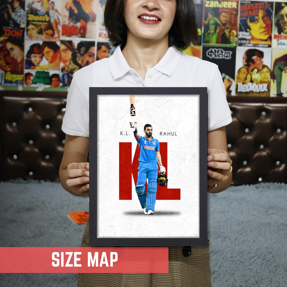 Cricketer Kl Rahul Poster Cricket Players Motivational Poster, Players Photo posters For wall decor, room decoration home bedroom living room Paintings Hostel Frame | Frames | Framed