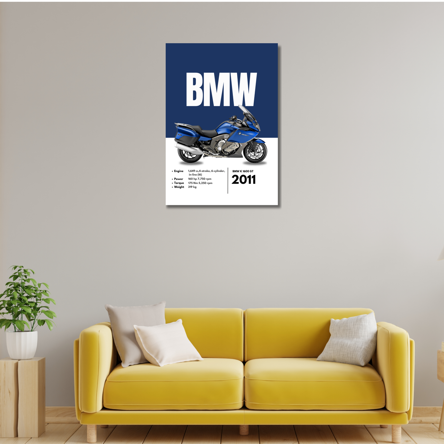 BMW K 1600 GT Superbikes Bikes Artwork Poster| Frame |Canvas | Vintage | Classic | Sports