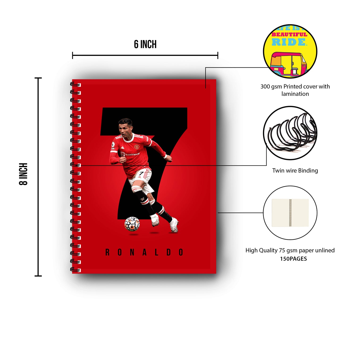 Cristiano Ronaldo Printed Notebook