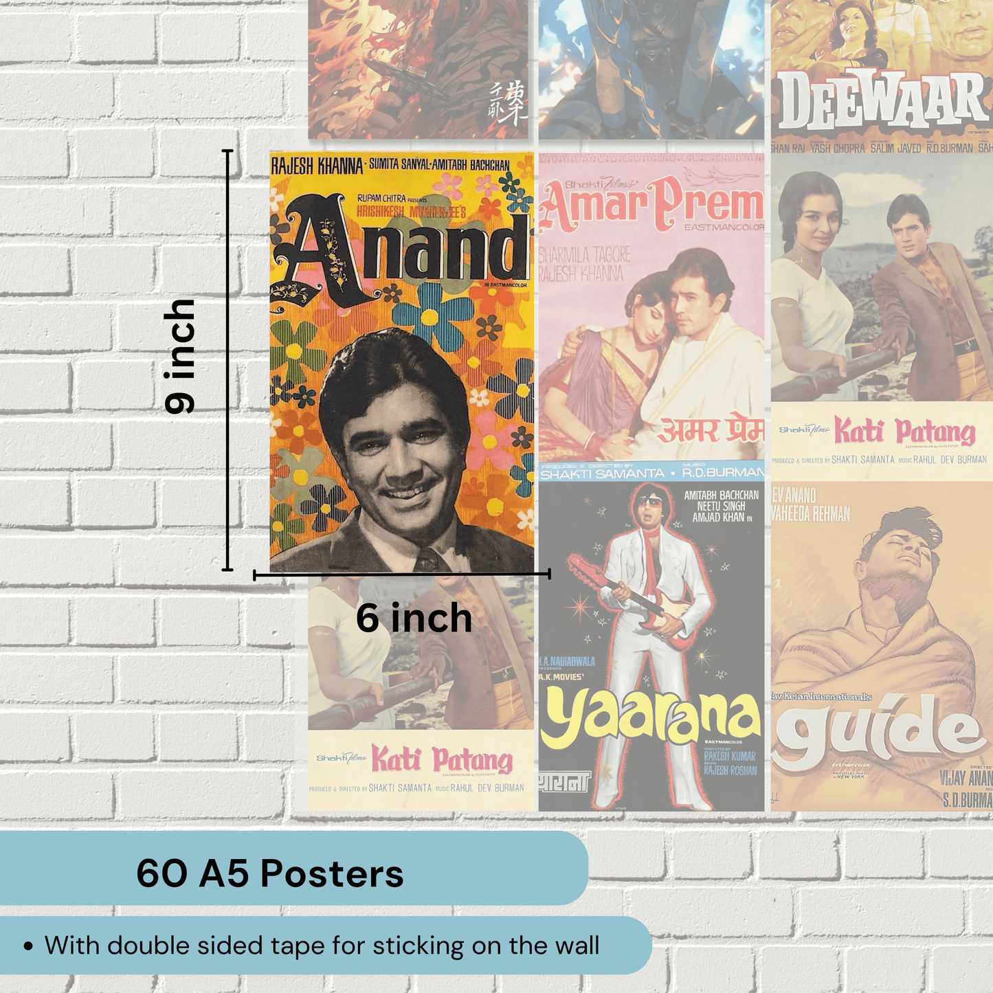 Set of 60 Bollywood Movies Posters A4 A5 A6