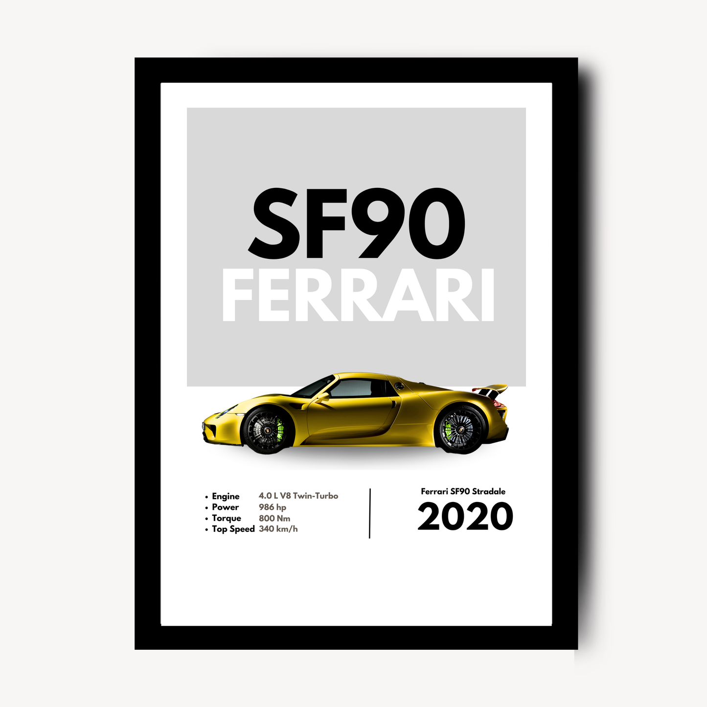 Ferrari SF90 Supercar Artwork