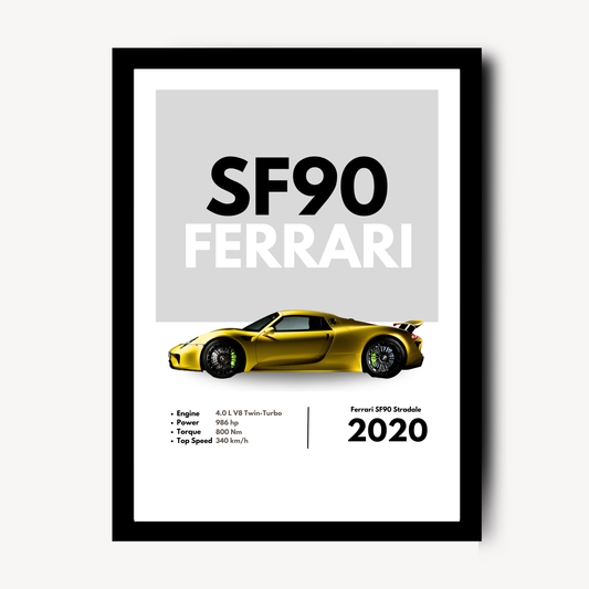 Ferrari SF90 Supercar Artwork