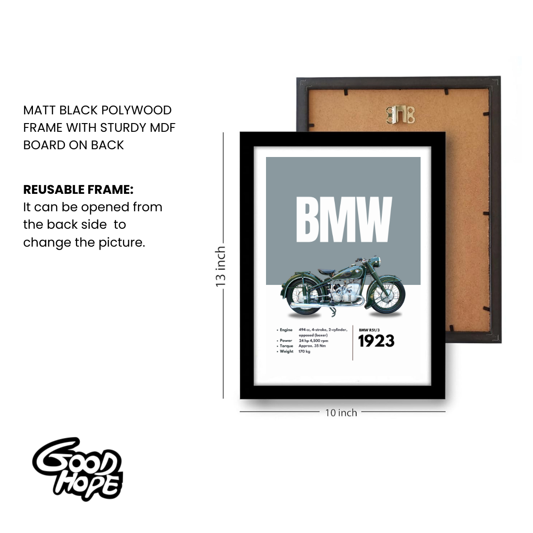 BMW R51/3 Superbikes Bikes Artwork Poster| Frame |Canvas | Vintage | Classic | Sports