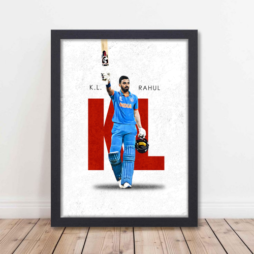 Cricketer Kl Rahul Poster Cricket Players Motivational Poster, Players Photo posters For wall decor, room decoration home bedroom living room Paintings Hostel Frame | Frames | Framed