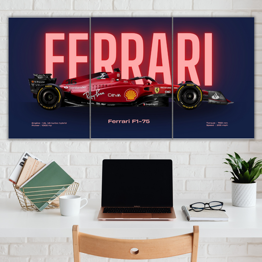 Ferrari Split Posters Set Of 3 For your Desk wall